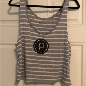 Pure Barre Circle P Striped Crop Tank